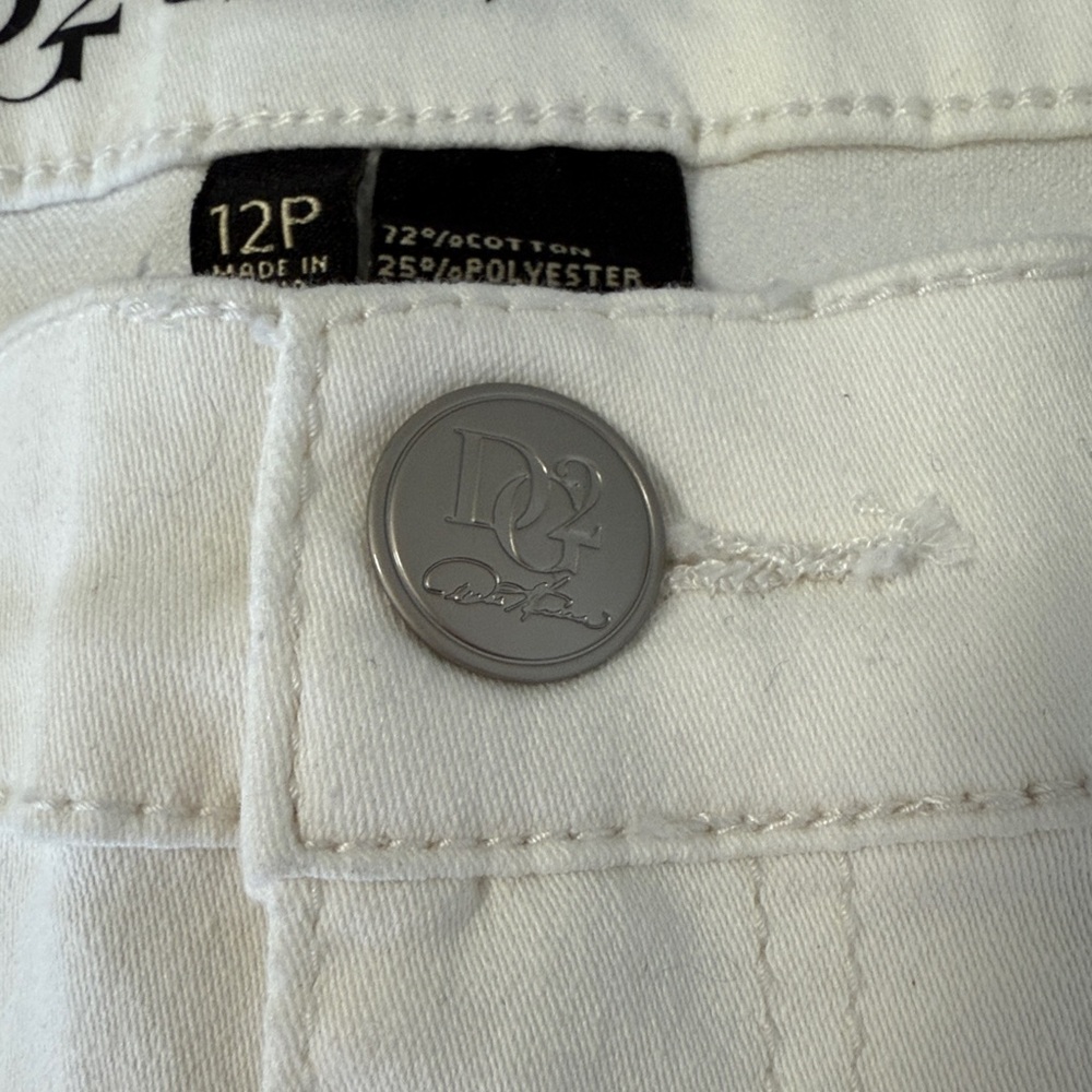 Diane Gilman DG2 Cropped Stretch White Denim Jeans Women's SZ12P. - Picture 10 of 14